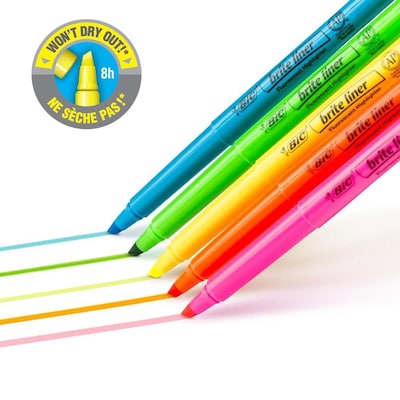 BIC Brite Liner Stick Highlighter, Chisel Tip, Orange, Dozen (BL11-ORG)