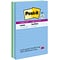 Post-it Recycled Super Sticky Notes, 4 x 6, Oasis Collection, Lined, 90 Sheet/Pad, 3 Pads/Pack (66