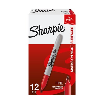 Sharpie Permanent Marker, Fine Tip, Red (30002)