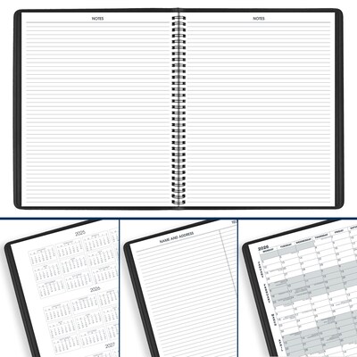 2025 AT-A-GLANCE 9" x 11" Calendar Year/Monthly Planner, Faux Leather Cover, Black (70-260-05-25)