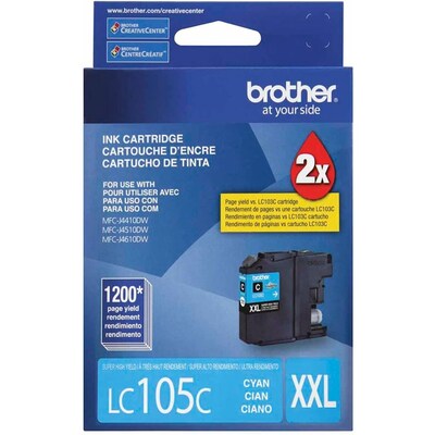 Brother LC105C Cyan Extra High Yield Ink   Cartridge