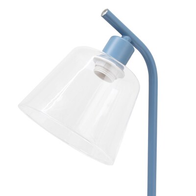Simple Designs Sleek Essentials LED Desk Lamp, 15.75", with USB Ports, Blue (LD1074-BLU)