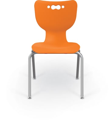 MooreCo 18" Hierarchy Student Chair with 4 Legs, Orange/Chrome Base (703673611060)