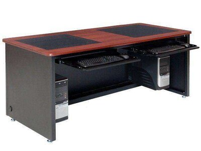 VersaDesk 72W Downview Computer Desk, Cherry/Black (DV7230-BC)