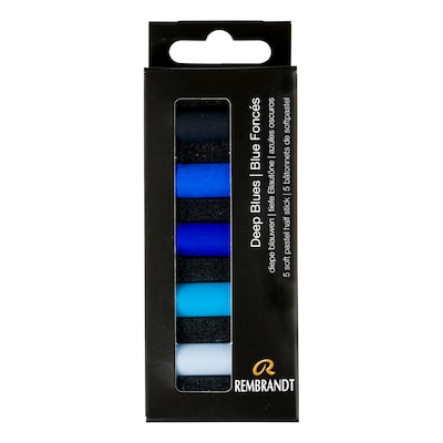 Rembrandt Soft Pastels Micro Sets, Deep Blues, 5/Set, 3 Sets/Bundle (RBX31820523-3)