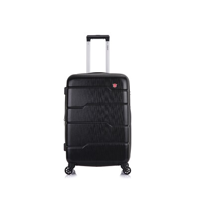 DUKAP Rodez 24" Hardside Suitcase, 4-Wheeled Spinner, TSA Checkpoint Friendly, Black (DKROD00M-BLK)