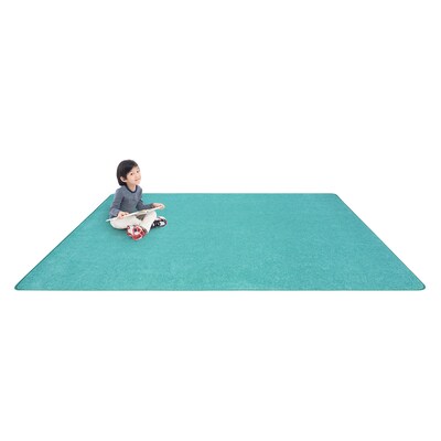 Joy Carpets Just Kidding Polyester 4 x 6 Machine Tufted Rug, Seafoam (623N-08)
