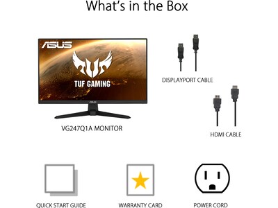 Asus TUF VG247QY1A 23.8" 165Hz LED Gaming Monitor, Black (90LM0751-B071B0)