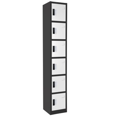 AdirOffice 72"H 6-Tier Black/White Storage Locker (ADI629-206-B-W-DL)