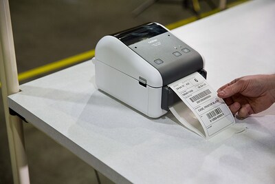 Brother TD-4420DN 4.3” Desktop Network Barcode Label Printer and 4 Rolls of 4" x 6" Labels