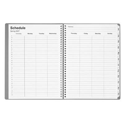 2027 Staples 8" x 11" Weekly & Monthly Appointment Book, Plastic Cover, Gray (ST63595-27)