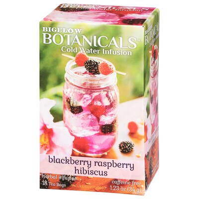 Bigelow Botanicals Decaf Blackberry Raspberry Hibiscus Tea Bags, 18/Box (39000)
