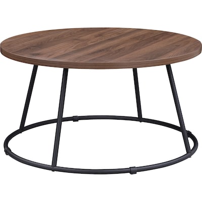Lorell Accession 31.5 D Laminate Round Coffee Table, Walnut (LLR16259)