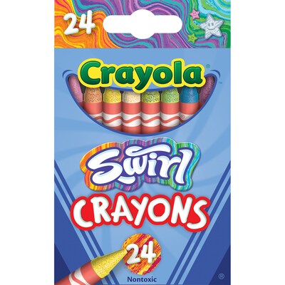 Crayola Swirl Crayons, Assorted Colors, 24/Pack, 6 Packs/Bundle (BIN523439-6)