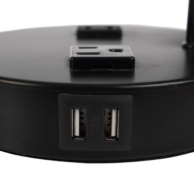 Lavish Home 16.14" LED Table Lamp with USB Ports, Black, 2/Set (72-LMPDKIND-1B-2)