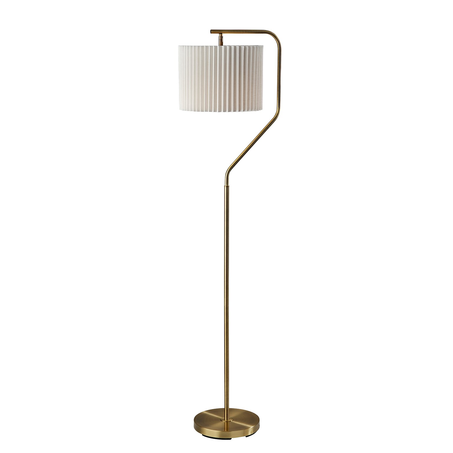 Simplee Adesso Evan 60H Antique Brass Floor Lamp with Drum Shade (SL9502-21)