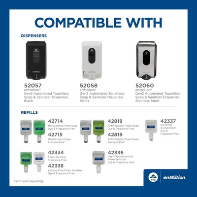 enMotion Moisturizing Foaming Hand Sanitizer Dispenser Refills by GP PRO, 1000 mL., 2/Carton (42336)