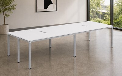 Boss Office Products Simple System 48W Desk, White, 4/Set (SGSD015-110-WT)