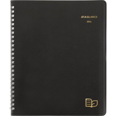 2026 AT-A-GLANCE Recycled 7" x 8.75" Monthly Planner, Faux Leather Cover, Black (70-120G-05-26)
