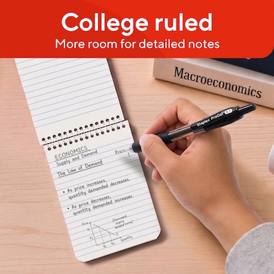 Staples Memo Pad, 4" x 6", College Ruled, Assorted Colors, 50 Sheets/Pad, 5 Pads/Pack (ST11494N)