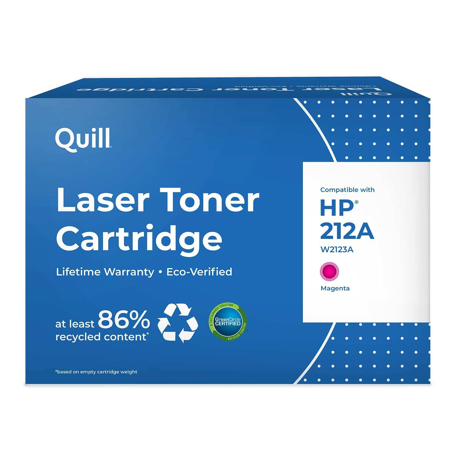 Quill 212A Remanufactured Magenta Standard Yield Toner Cartridge Replacement for HP W2123A, Prints up to 4,500 pages (201517PR)