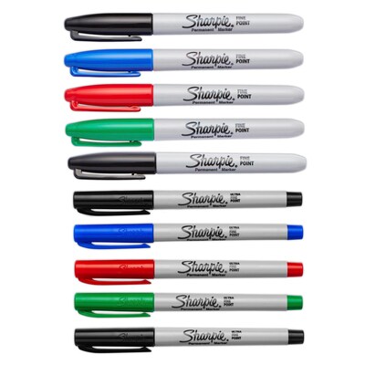 Sharpie Permanent Markers, Assorted Tips, Assorted Colors, 10/Pack (2168860)