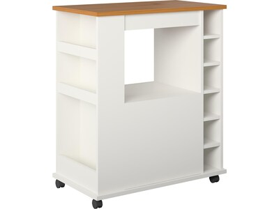 Ameriwood Williams 12-Shelf Particle Board Kitchen Cart, White (5276817COM)