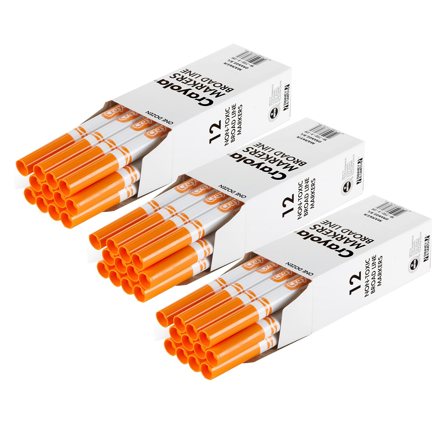 Crayola Bulk Markers, Conical Tip, Orange, 12/Pack, 3 Packs/Bundle (BIN587700036-3)
