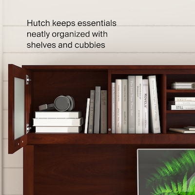 Bush Home Somerset 72"W Office Desk with Drawers and Hutch, Hansen Cherry (SET018HC)