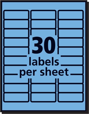 Avery Sure Feed Laser Address Labels, 1" x 2 5/8", Pastel Blue, 750 Labels/Pack (5980)