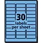 Avery Sure Feed Laser Address Labels, 1" x 2 5/8", Pastel Blue, 30 Labels/Sheet, 25 Sheets/Pack   (5980)