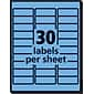 Avery Sure Feed Laser Address Labels, 1" x 2 5/8", Pastel Blue, 30 Labels/Sheet, 25 Sheets/Pack (5980)