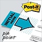 Post-it 'Initial Here' Message Flags, 1" Wide, Blue, 100 Flags/Pack (680-IH2)