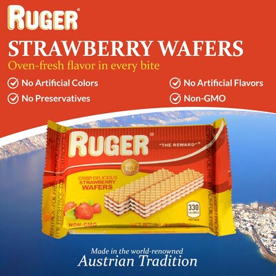Ruger Strawberry Wafers, 2.125 oz., 12 Packs/Box (RUG00311)