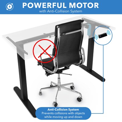 Mount-It! 48"W Electric Adjustable Standing Desk, White/Black (MI-18118)