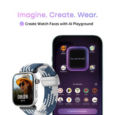 Noise Pro 6 Intelligent AI Smart Watch, Black (NSW435BL)