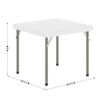Flash Furniture Paige Square Kid's Folding Table, 24" x 24", Granite White (RB2424KIDWH)