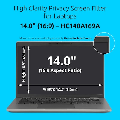 Kensington High Clarity Anti-Reflective Blue Light Filter & Privacy Screen Filter for 14" Laptops (16:9) (HC140A169A)