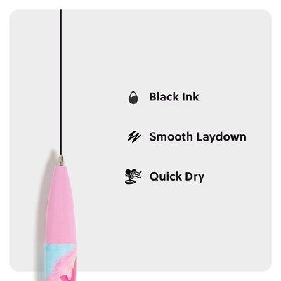 U Brands Retractable Ballpoint Pen, Bold Point, 1.0mm, Black Ink, 2/Pack (7123U01-24)