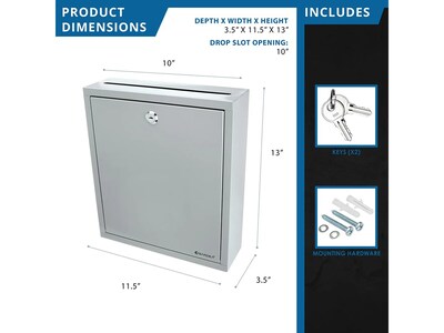 Barska Steel Box Safe with Key Lock, 0.3 cu. ft., Gray (CB12712)