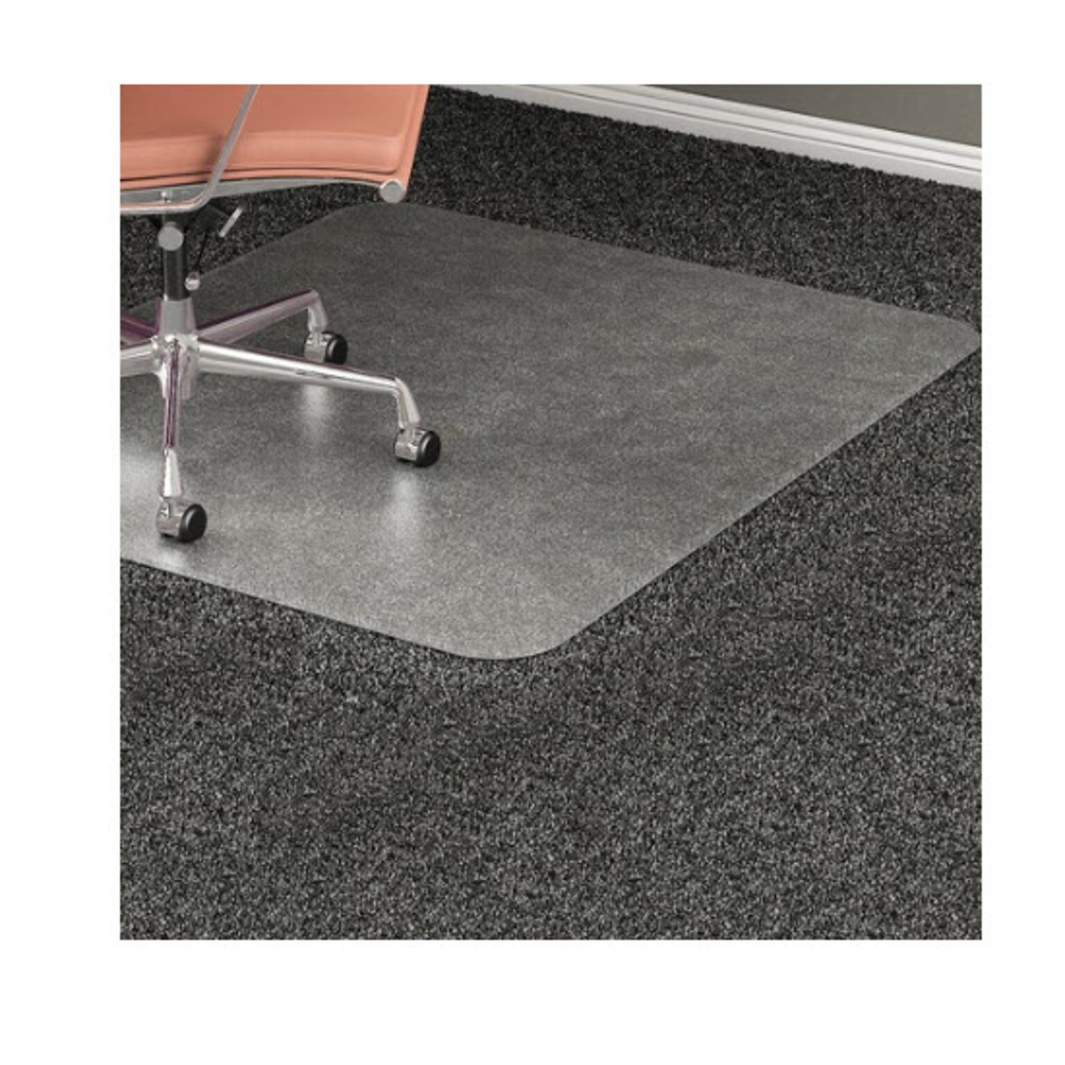 Lorell Rectangular Chair Mat, Plush-Pile, 46 x 60, Clear (LLR69164)