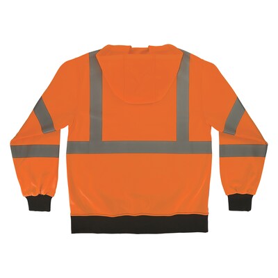 GloWear 8311BK High Visibility Long Sleeve Black Bottom Hooded Sweatshirt, ANSI Type R Class 3, Orange, 5XL (22889)
