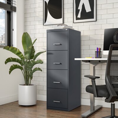 Quill Brand® 4-Drawer Vertical File Cabinet, Charcoal, Letter, 18" D (52148)