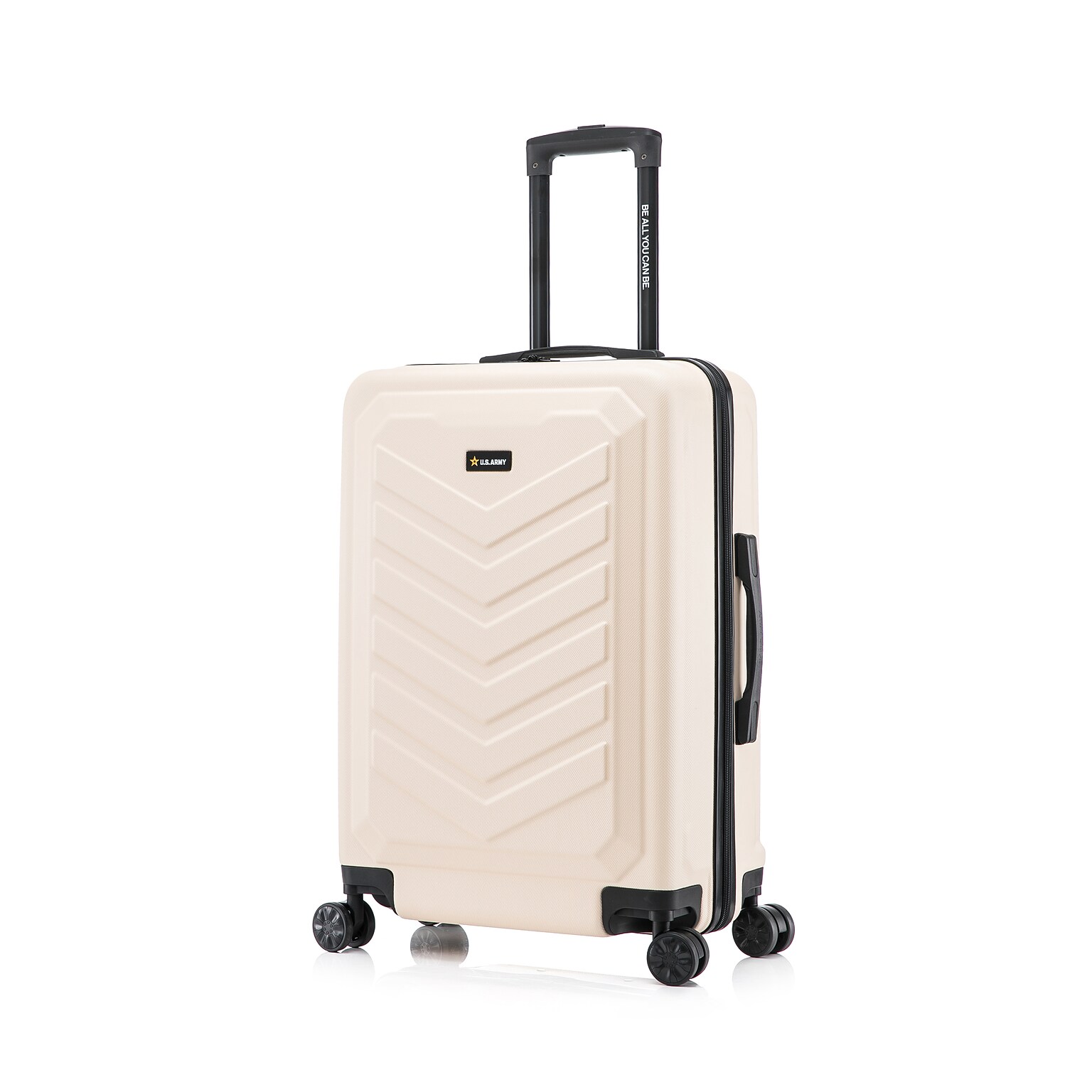 US Army FOX 24 Hardside Suitcase, 4-Wheeled Spinner, TSA Checkpoint Friendly, Sand (USLFOX00M-SAN)