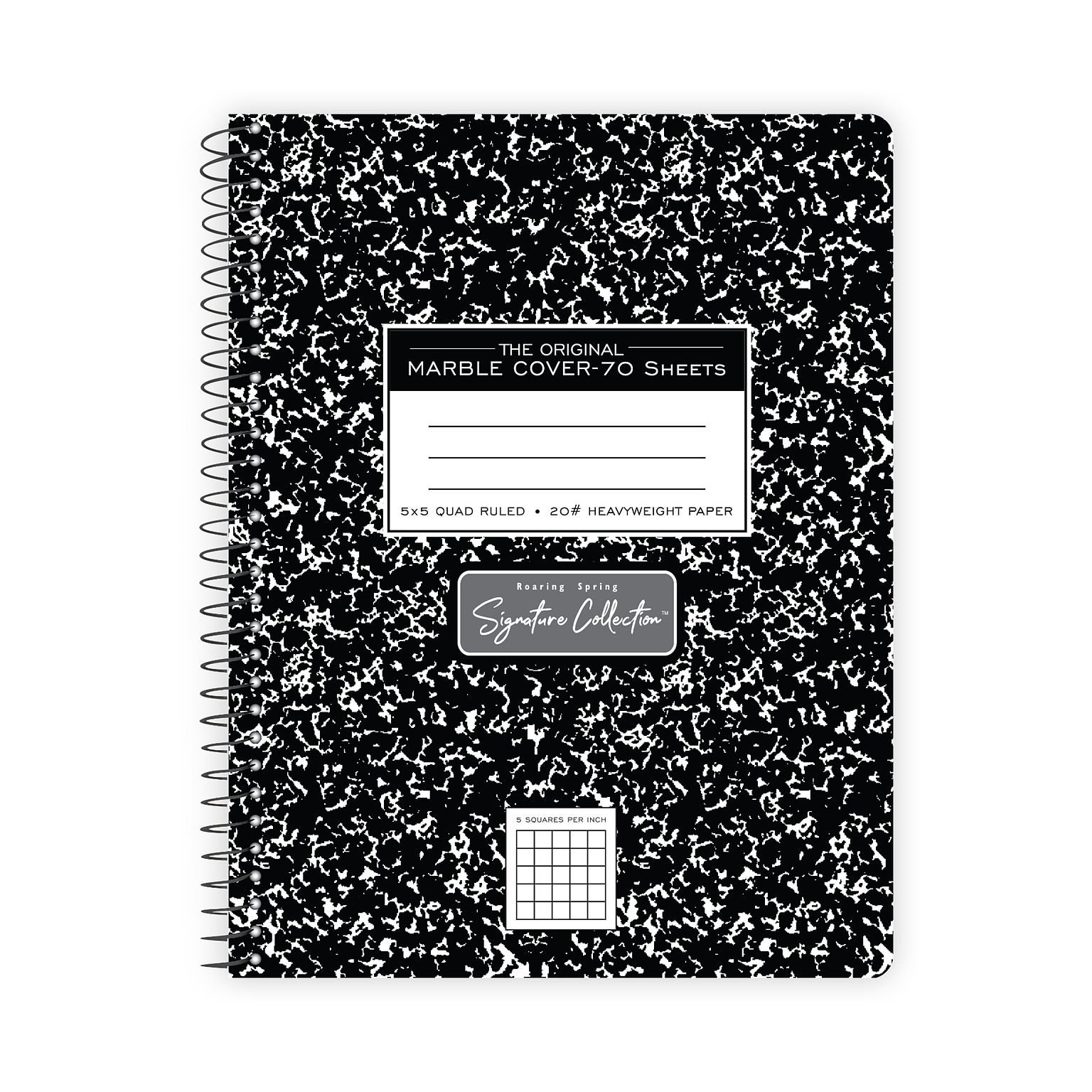 Roaring Spring Paper Products Signature Collection Composition Notebook, 7.5 x 9.75, Graph-Ruled, 70 Sheets, 24/Carton