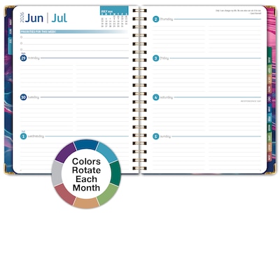 2026-2027 Excello Brands 8.5" x 11" Academic Weekly & Monthly Planner, Paperboard Cover, Summer Bliss (FSHN-AY26-8511-73)