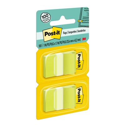 Post-it® Flags, 1" Wide, Green, 100 Flags/Pack (680-BG2)