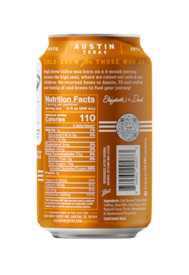 High Brew Nitro Caramel Cold Brew Coffee with Milk, 10 oz., 12/Carton (80577)