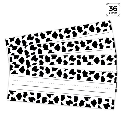 Creative Teaching Press Farm Friends Cow Print School Name Plates, 9.5" x 3.25", 36/Pack, 3 Packs/Bundle (CTP11030-3)