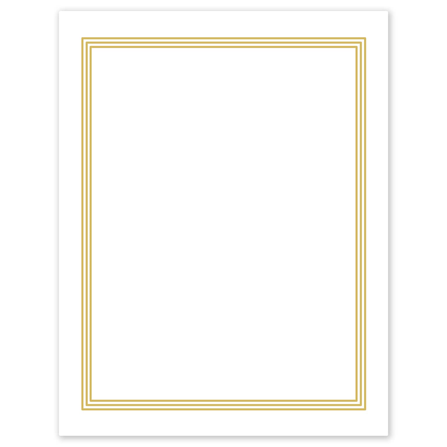 Avery Gold Multi-Lined Border Matte Blank Card, White, 10/Pack (S00-DPD)